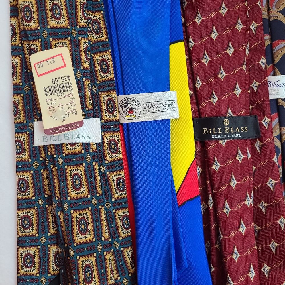 VTG 6pc Men's Silk Tie Bundle - Dior & Bill Blass - Picture 4 of 6